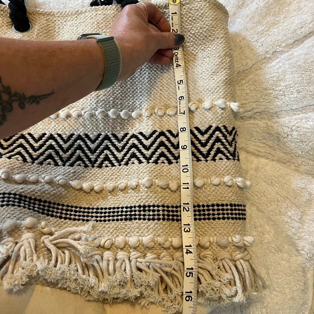 Beach Tote Bag large cotton Jacquard